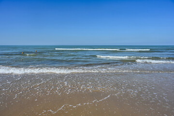 Morning waves on the Black Sea beach in Anapa