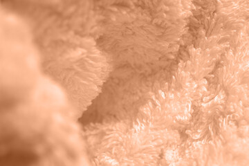  peach fuzz terry towel close-up