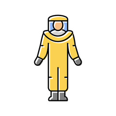 radiation suit nuclear energy color icon vector. radiation suit nuclear energy sign. isolated symbol illustration