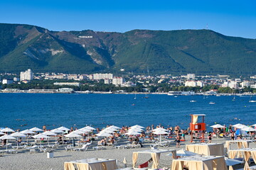 Sea bay resort beach in Gelendzhik city