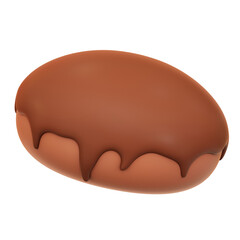 Chocolate Bread 3D Rendering Icon Isolated Transparent Background