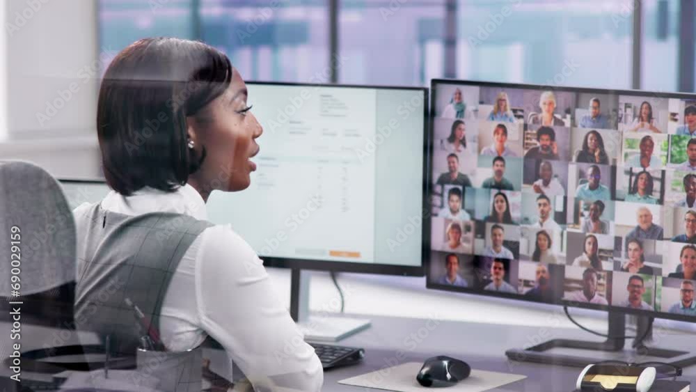 Poster Watching multiple computer monitors in an office