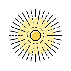 Fototapeta na wymiar sunburst sun summer sunlight color icon vector. sunburst sun summer sunlight sign. isolated symbol illustration