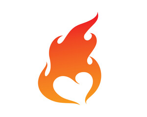 Love and Heart Symbol combined with Burn Effect visualized with Silhouette Style and Measured Gradient