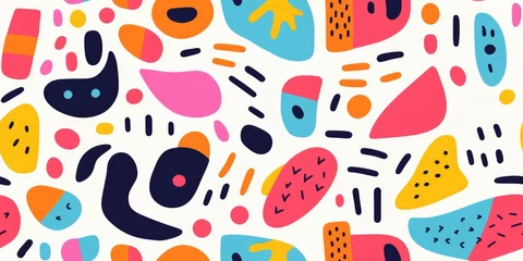 Meubelstickers Abstract colorful shapes seamless pattern © Kanachi Graphics