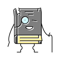 person book character color icon vector. person book character sign. isolated symbol illustration