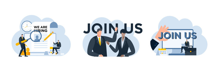 Job hiring vacation flat illustration