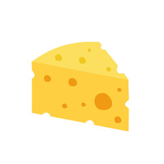 cheese parts and slices isolated on a white background. 