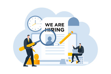 Job hiring vacation flat illustration