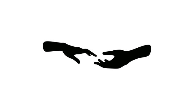 a helping hand, black isolated silhouette