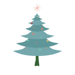 A Christmas tree. A Green Christmas Tree vector, illustration on isolated background