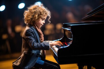 A young boy, passionate about music, learns and plays the piano, blending education, talent, and...