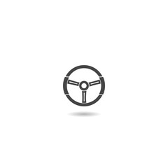 Obraz premium Car Steering wheels icon with shadow