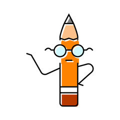 elementary pen character color icon vector. elementary pen character sign. isolated symbol illustration