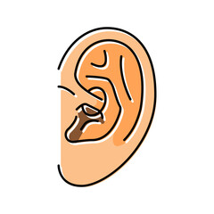 daith piercing earring color icon vector. daith piercing earring sign. isolated symbol illustration