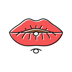 lip piercing fashion beauty color icon vector. lip piercing fashion beauty sign. isolated symbol illustration