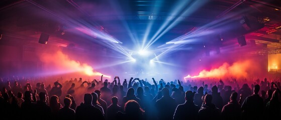 panorama of the laser show and the concert.