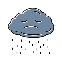 sad stormy clouds mood color icon vector. sad stormy clouds mood sign. isolated symbol illustration