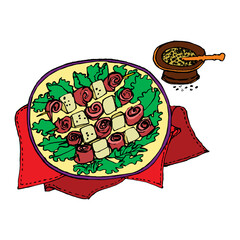 Tantalizing array of sushi illustrations capturing the essence of Japanese culinary artistry. Perfect for adding a touch of culinary sophistication to your projects, these visuals are ideal for menus