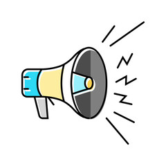 megaphone alert color icon vector. megaphone alert sign. isolated symbol illustration