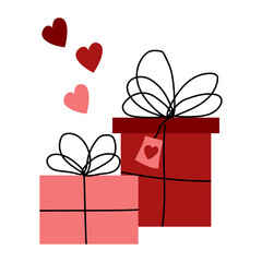 Valentines Day Gift Boxes. vector illustration 