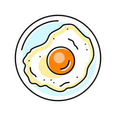 fried egg chicken color icon vector. fried egg chicken sign. isolated symbol illustration