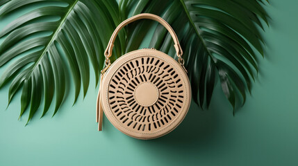Fashion round bamboo bag