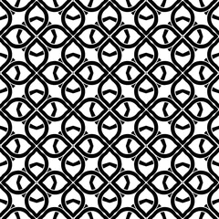 Wallpaper with Seamless repeating pattern.  Black and white pattern . Abstract background. Monochrome texture  for web page, textures, card, poster, fabric, textile.