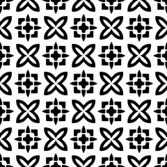 Wallpaper with Seamless repeating pattern.  Black and white pattern . Abstract background. Monochrome texture  for web page, textures, card, poster, fabric, textile.