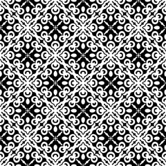 Wallpaper with Seamless repeating pattern.  Black and white pattern . Abstract background. Monochrome texture  for web page, textures, card, poster, fabric, textile.