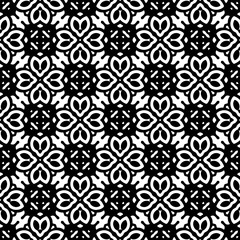 Wallpaper with Seamless repeating pattern.  Black and white pattern . Abstract background. Monochrome texture  for web page, textures, card, poster, fabric, textile.