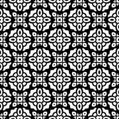Wallpaper with Seamless repeating pattern.  Black and white pattern . Abstract background. Monochrome texture  for web page, textures, card, poster, fabric, textile.