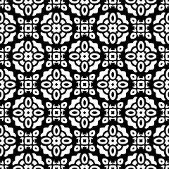 Wallpaper with Seamless repeating pattern.  Black and white pattern . Abstract background. Monochrome texture  for web page, textures, card, poster, fabric, textile.