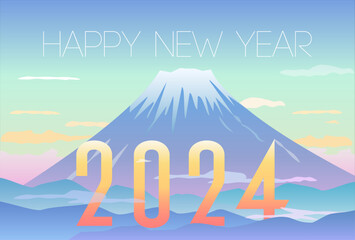2024年の年賀状デザイン（富士山）