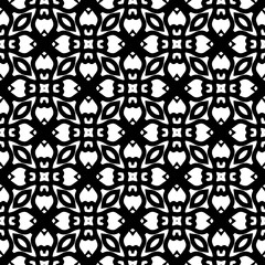 Wallpaper with Seamless repeating pattern.  Black and white pattern . Abstract background. Monochrome texture  for web page, textures, card, poster, fabric, textile.