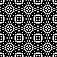 Wallpaper with Seamless repeating pattern.  Black and white pattern . Abstract background. Monochrome texture  for web page, textures, card, poster, fabric, textile.