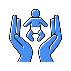 child care center emergency color icon vector. child care center emergency sign. isolated symbol illustration