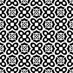 Wallpaper with Seamless repeating pattern.  Black and white pattern . Abstract background. Monochrome texture  for web page, textures, card, poster, fabric, textile.