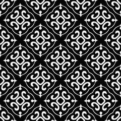 Wallpaper with Seamless repeating pattern.  Black and white pattern . Abstract background. Monochrome texture  for web page, textures, card, poster, fabric, textile.