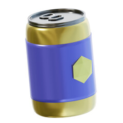 3d render icon of a can of beer energy drink