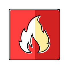 no open fire lighted match emergency color icon vector. no open fire lighted match emergency sign. isolated symbol illustration