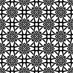 Wallpaper with Seamless repeating pattern.  Black and white pattern . Abstract background. Monochrome texture  for web page, textures, card, poster, fabric, textile.