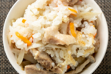 五目炊き込みご飯。
