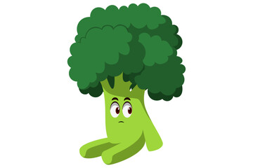 Cute Broccoli Character Design Illustration
