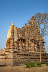 Fototapeta na wymiar The Khajuraho Group of Monuments are a group of Hindu and Jain temples in Chhatarpur district, Madhya Pradesh, India. its an a UNESCO World Heritage Site.