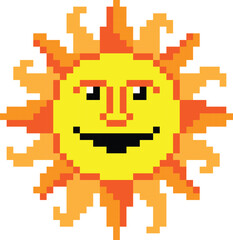 Sun vector pixel art