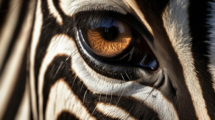 Zebra eye close-up. Animal eye. Wild animal Captivating Close-Up