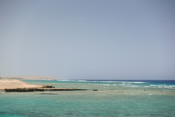 amazing landscape with desert coral reef and the red sea