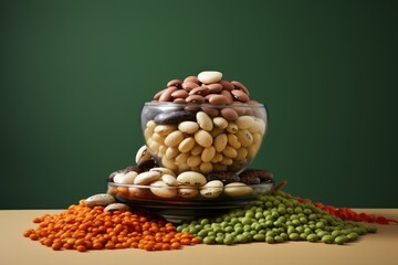 Bountiful Legumes: A Nutrient-Rich Still Life Stock Image