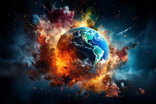 Earth's explosion: A World in Peril, Reflecting the Global Consequences of Pollution